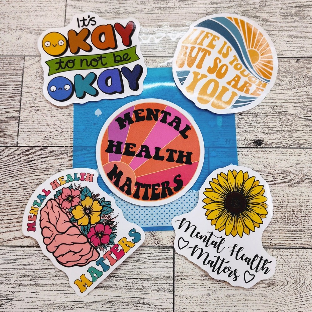 Mental Health Matters Stickers - Life is Tough So Are You - 5pc Set‎ Inspiring